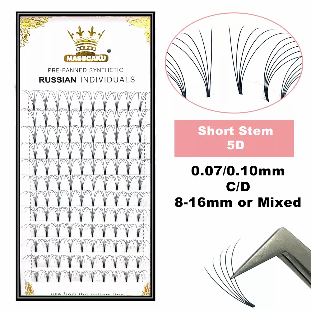Eyelash Extension For Asian Eyes - MASSCAKU ملحقات رموش جذعية قصيرة ذات