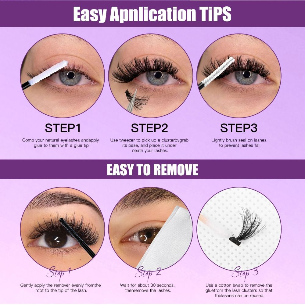 Eyelash Extension Look - رموش صناعية بمظهر طبيعي، تصميم مجموعات