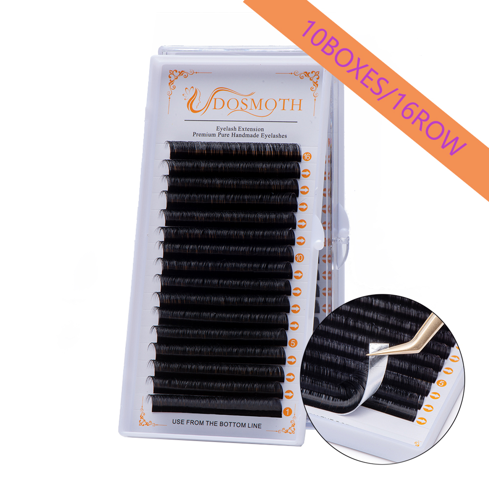 Eyelash Extension For Asian Eyes - DOSMOTH 10 صناديق 16 صفوف 7-16