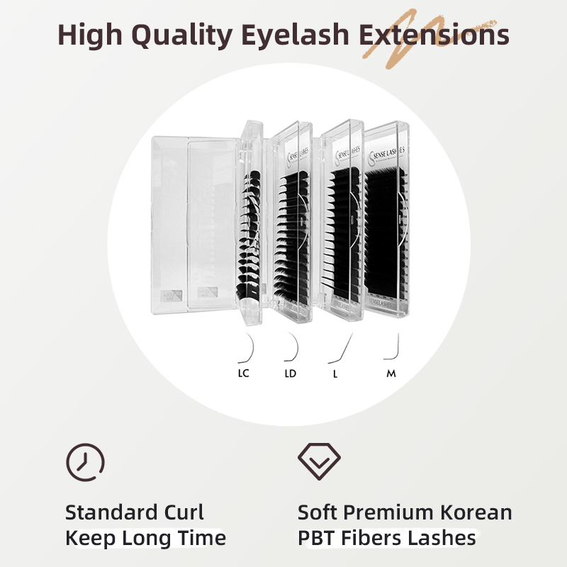 رموش تحسس L / M / LC / LD ملحق - مراجعة Eyelash Extension Human Hair وسعره