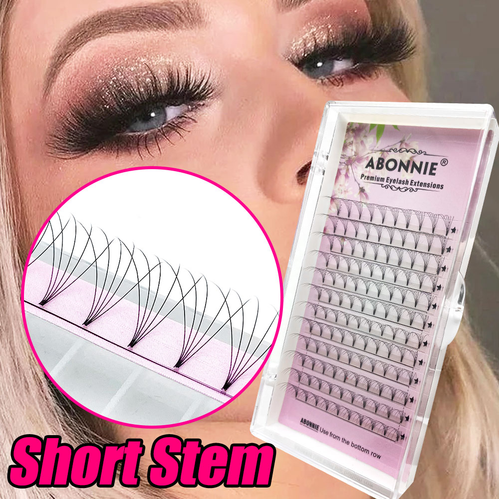 ABONNIE المخملية قصيرة الجذعية - مراجعة Eyelash Extension Human Hair وسعره
